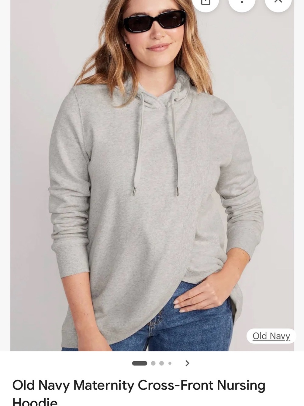 Old Navy Light Gray Maternity Cross-Front Hoodie